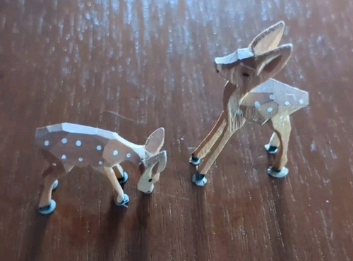 Rehe erzgebirge handgeschnitzt - rehe,