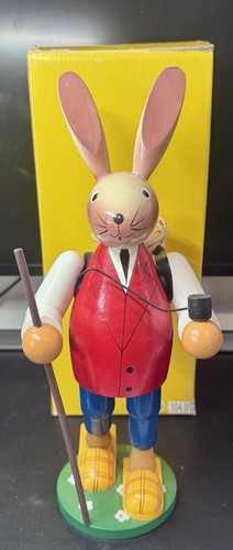 Holz osterhase figur mit korb - osterhase,