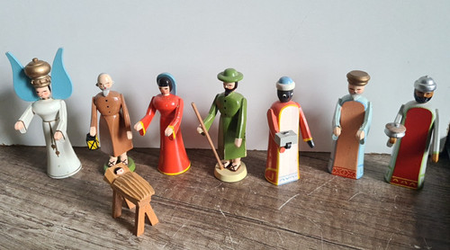 Vintage holz krippenfiguren - holz,